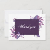 Paarse botanische bruiloft. Violet lila loof Bedankkaart (Voorkant)