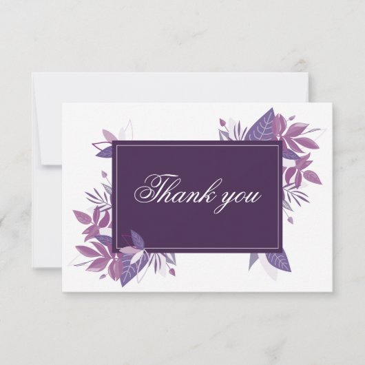 Paarse botanische bruiloft. Violet lila loof Bedankkaart