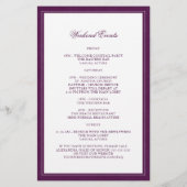 Paarse Botanische Elegant Weddenschap Welkomstreis (Achterkant)