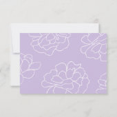 Paarse botanische elegante bruiloft RSVP-kaart RSVP Kaartje (Achterkant)