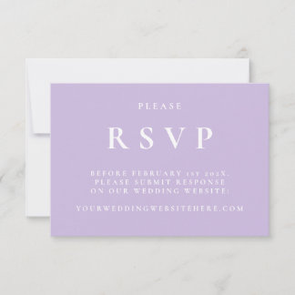 Paarse botanische elegante bruiloft RSVP-kaart RSVP Kaartje