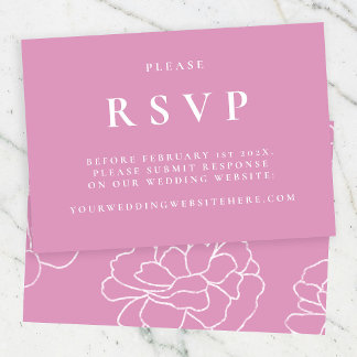 Paarse Botanische Elegante Trouw RSVP Kaart