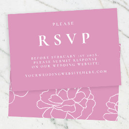 Paarse Botanische Elegante Trouw-RSVP-Kaart RSVP Kaartje