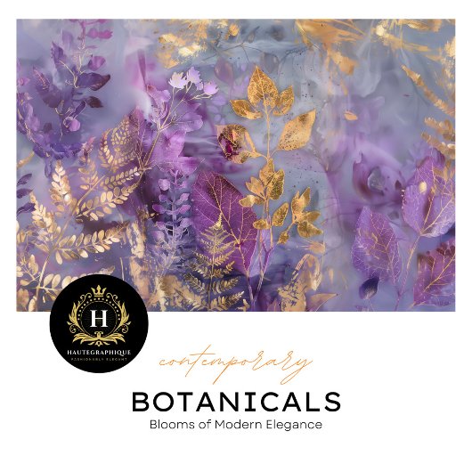 Paarse Botanische Elegantie Tissuepapier