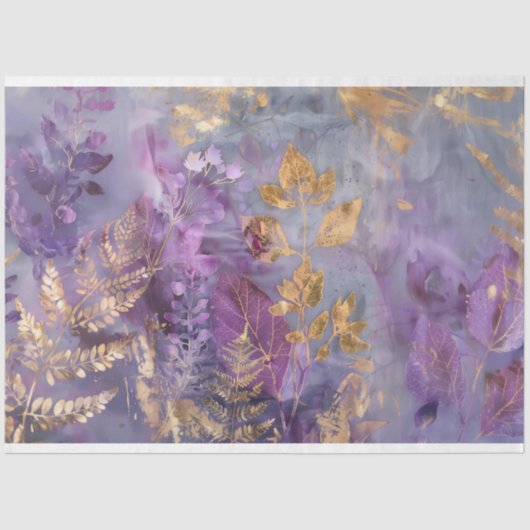 Paarse Botanische Elegantie Weefselpapier Tissuepapier (Voorkant)