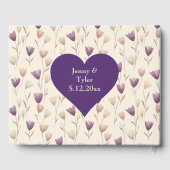 Paarse Botanische Gepersonaliseerde Fotobruiloft Gastenboek (Achterkant)