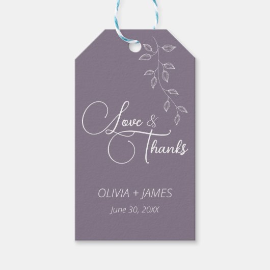 Paarse & Botanische Grote Favorietenmarkering Cadeaulabel (Voorkant)