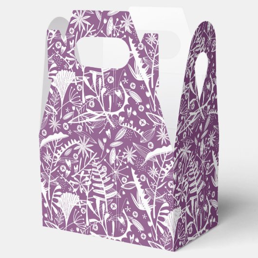 Paarse Botanische Modern Bedankdoosjes (Geopend)