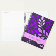 Paarse botanische naam met planner