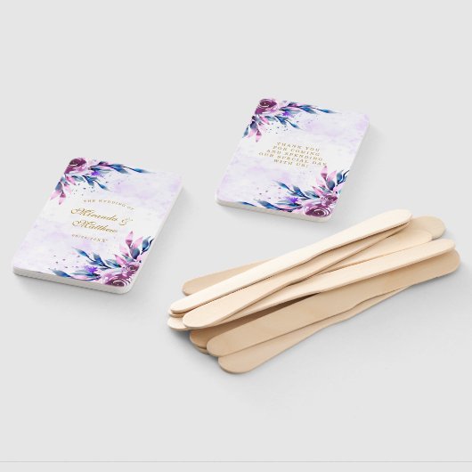 Paarse Botanische Pony Gold Weddenschap Hartelijk  Handwaaier (Niet-gemonteerd)