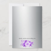 Paarse Botanische Rozen in zilveren bruiloft Bedankkaart (Achterkant)