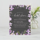 Paarse botanische tuinbridale douche kaart (Staand voorkant)