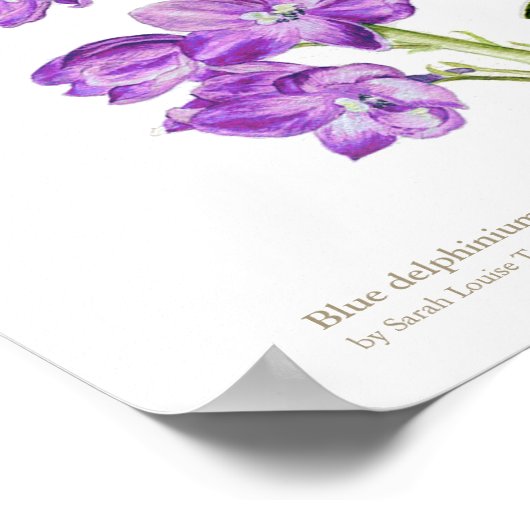 Paarse botanische vingerafdruk poster (Hoek)