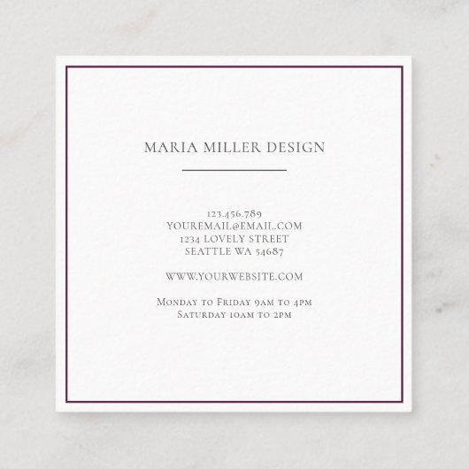 Paarse botanische Visitekaartjes (Achterkant)