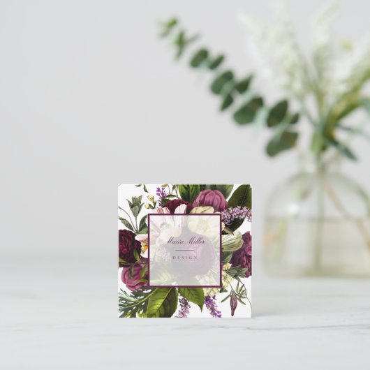 Paarse botanische Visitekaartjes (Staand voorkant)