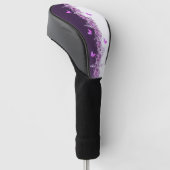 Paarse Botanische Vlinders Golf Hoofddeksel Golfheadcover (Schuin)