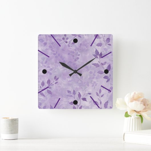  paarse botanische wandklok (Huis)