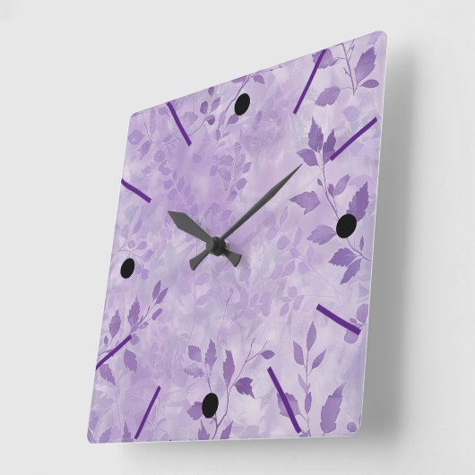  paarse botanische wandklok (Hoek)