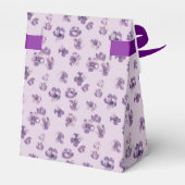 Paarse Botanische Waterverf Bloemen Bruiloft Bedankdoosjes (Achterkant)