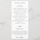 Paarse Botanische Waterverf Bloemen Trouwprogramma Programmakaart (Achterkant)