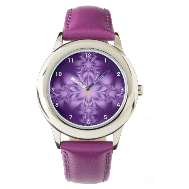 Paarse boterbloem horloge (Voorkant)