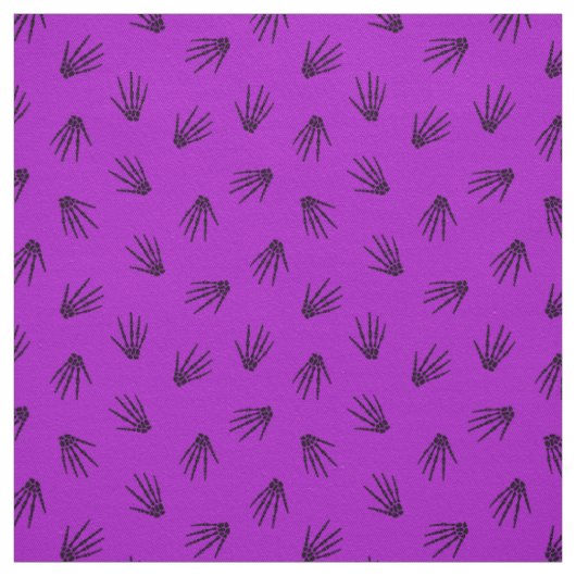 Paarse Botten Happy Halloween Modern Stof (Swatch)