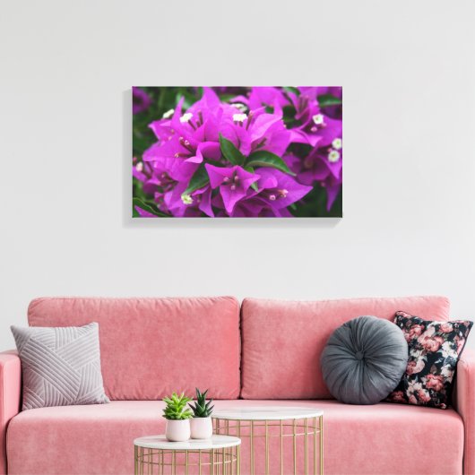 Paarse bougainvillea canvas afdruk (Insitu (Woonkamer))
