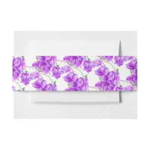 Paarse bougainvillea florale waterverf patterned uitnodigingen wikkel