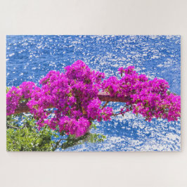 Paarse Bougainvillea in Positano, Italië Legpuzzel