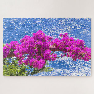 Paarse Bougainvillea in Positano, italië Legpuzzel