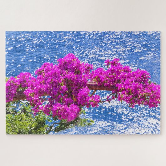Paarse Bougainvillea in Positano, italië Legpuzzel (Horizontaal)