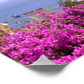 Paarse Bougainvillea met Uitzicht van Positano-Pos Poster (Hoek)