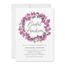 Paarse Bougainvillea Wreath Bridal Luncheon