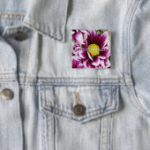 Paarse Bouquet Bridesmaid Vierkante Button 5,1 Cm (In situ)