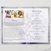 Paarse Bouquet in Loving Memory Funeral Program (Achterkant)