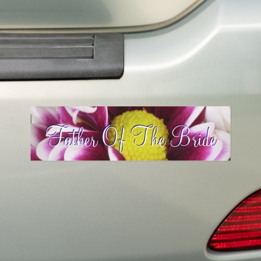 Paarse Bouquet vader van de bride Bumpersticker (Op auto)