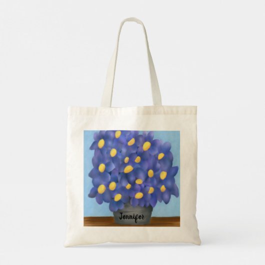  Paarse Bouquet van Bloemen Tote Bag (Achterkant)