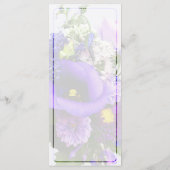 Paarse Bouquet W Lilies & Delphinium Wedding Menu (Achterkant)