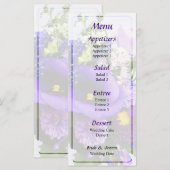 Paarse Bouquet W Lilies & Delphinium Wedding Menu (Voorkant / Achterkant)