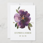 Paarse Bourgogne 5 petale bloeding Kaart (Voorkant)