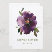 Paarse Bourgogne 5 petale bloeding Kaart (Voorkant / Achterkant)