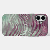 Paarse Bourgogne Aqua Mint Zebra Case-Mate iPhone Case (Achterkant (horizontaal))
