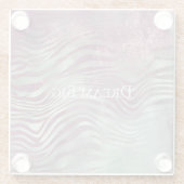 Paarse Bourgogne Aqua Mint Zebra Glazen Onderzetter (Achterkant)