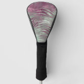 Paarse Bourgogne Aqua Mint Zebra Golfheadcover (Voorkant)