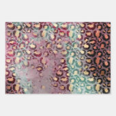 Paarse Bourgogne Aqua Mint Zebra Inpakpapier Vel (Voorkant 2)