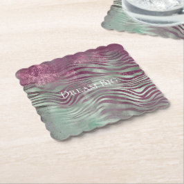 Paarse Bourgogne Aqua Mint Zebra Kartonnen Onderzetters