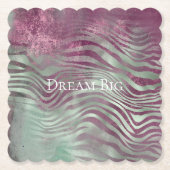 Paarse Bourgogne Aqua Mint Zebra Kartonnen Onderzetters (Voorkant)