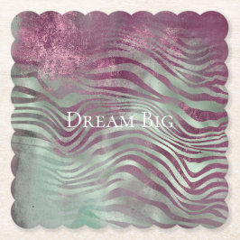 Paarse Bourgogne Aqua Mint Zebra Kartonnen Onderzetters