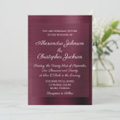 Paarse Bourgogne Elegant Weddenschap Kaart (Staand voorkant)