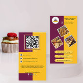 Paarse Bourgogne en Yellow Bakery QR Code Branding Visitekaartje